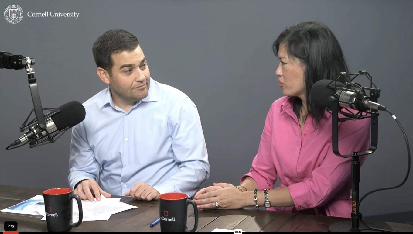 JR Keller and Angela Cheng-Cimini speaking during an eCornell webinar.